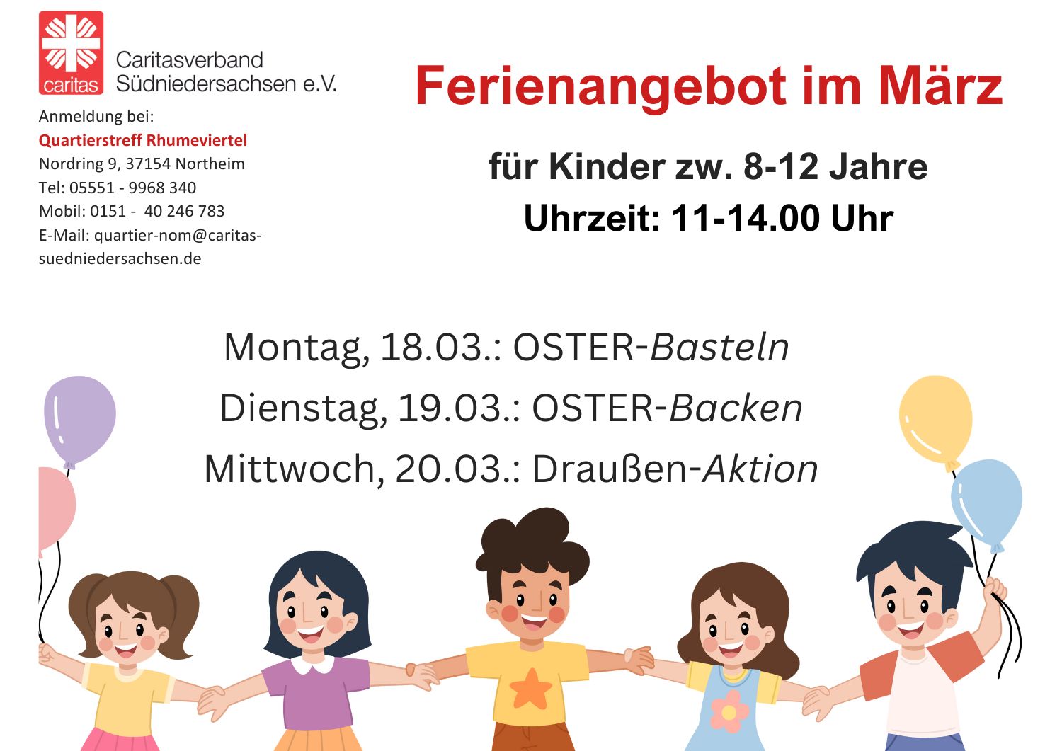 Ferienangebot im Quartierstreff Rhumeviertel Northeim