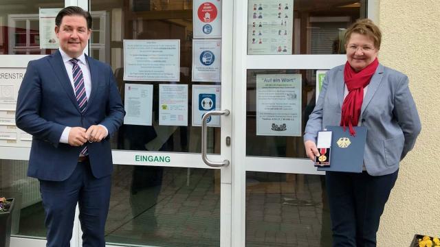 Kreisrat Marcel Riethig und Lydia Ballhausen. | Foto: Landkreis Göttingen Kreisrat Marcel Riethig und Lydia Ballhausen. | Foto: Landkreis Göttingen