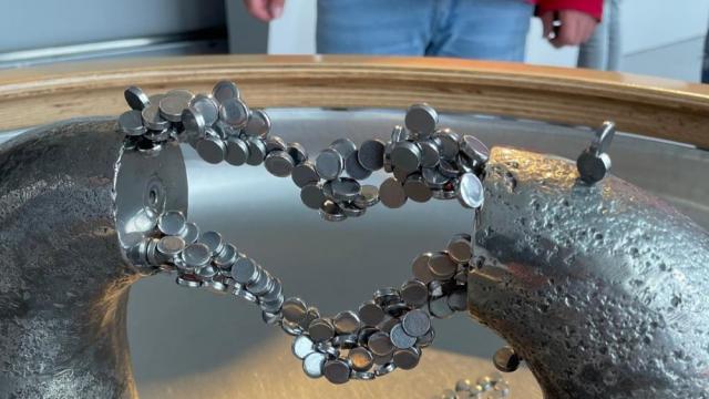 Aus vielen kleinen Magneten wurde ein Herz geformt. Aus vielen kleinen Magneten wurde ein Herz geformt.